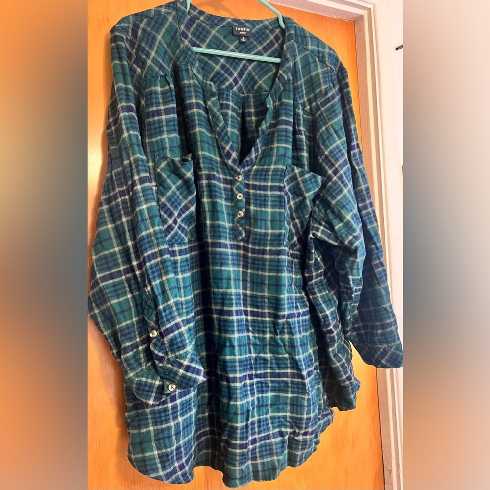 Torrid Harper Softest Flannel Tunic Pullover Size 5